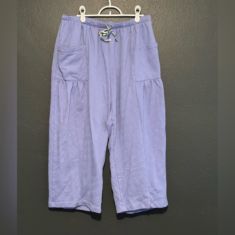 BUCKETLIST Blue Drawstring Waist Crop Sweatpants